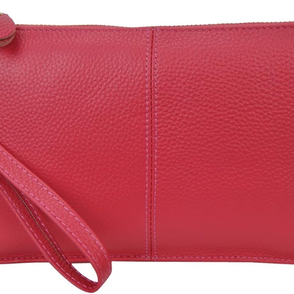 Women Leather Crossbody Wristlet Small Handbag Minimalist Organizer